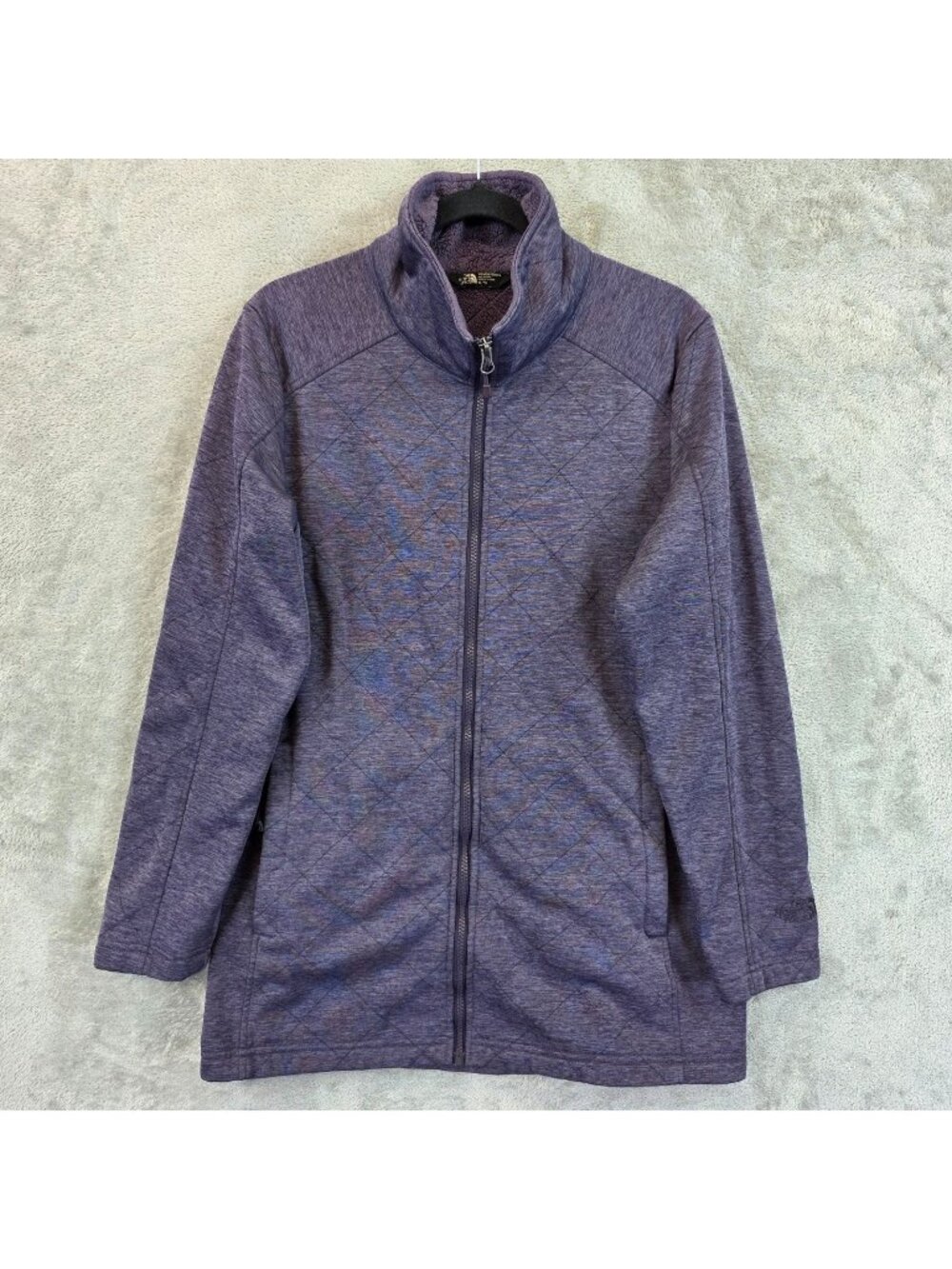 The North Face Jacket Womens XL Purple Fleece Lined Diamond Quilted Full Zip